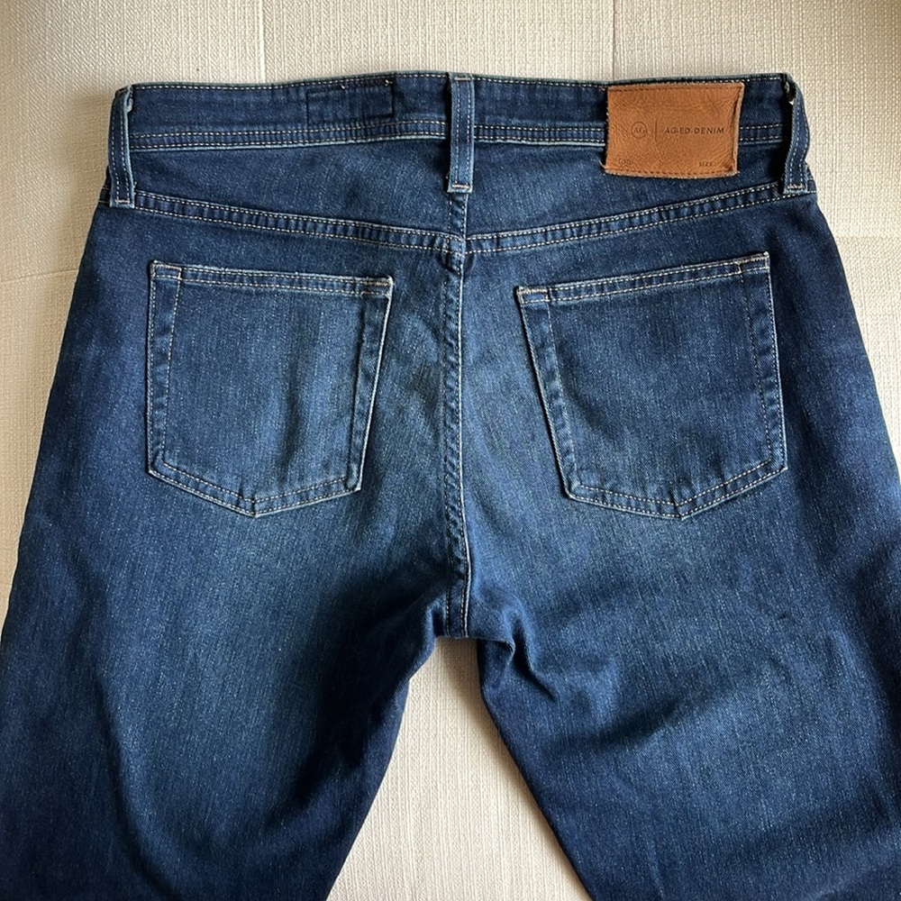 AG Adriano Goldschmied Tellis Dark Blue Modern Slim Denim Jeans 31 x 33 Like New